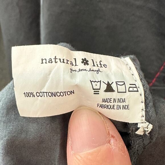 NATURAL LIFE Shirt Dress Gray Button Front Belted Star Elbow Patch NWT | Medium - Picture 8 of 8